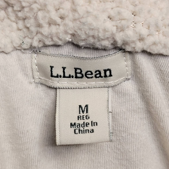 LL Bean Cardigan Womens Wool Blend Cable Knit Sweater Loop Closure Green Medium - Picture 5 of 10